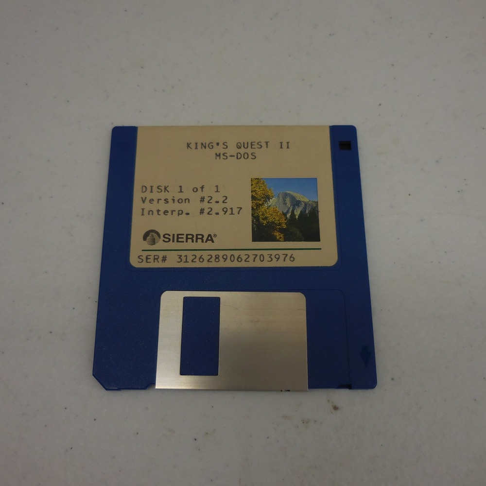 Sierra Kings Quest II MS-DOS 3.5 Floppy Disk Version 2.2 Vintage PC Game 1987